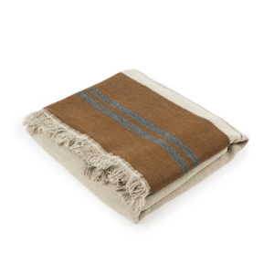 Libeco Highland Stripe Linen and Wool Coverlet