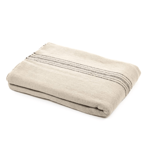 Libeco Moroccan Stripe Linen and Wool Coverlet