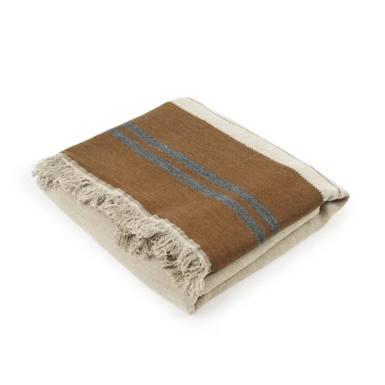 Libeco Highland Stripe Linen and Wool Coverlet image