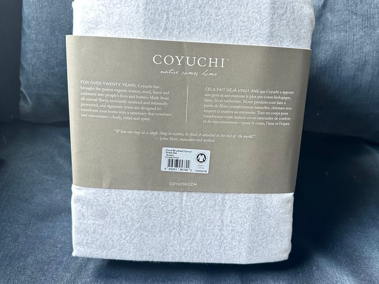 Coyuchi Organic Cotton Cloud Brushed Flannel Sheets - Forest Print - Queen image