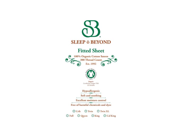 Sleep and Beyond 100% Organic Cotton Sateen Fitted Crib Sheet image