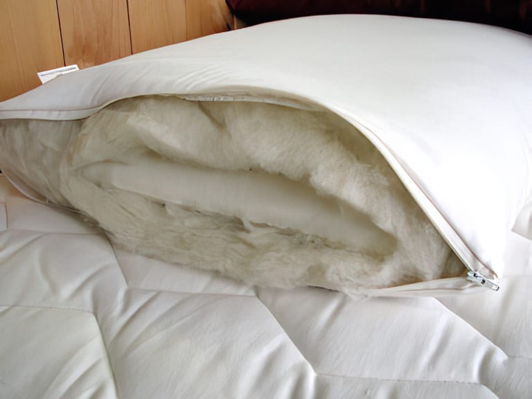 Holy Lamb Organics Natural Wool Wrapped Latex Bed Pillow image