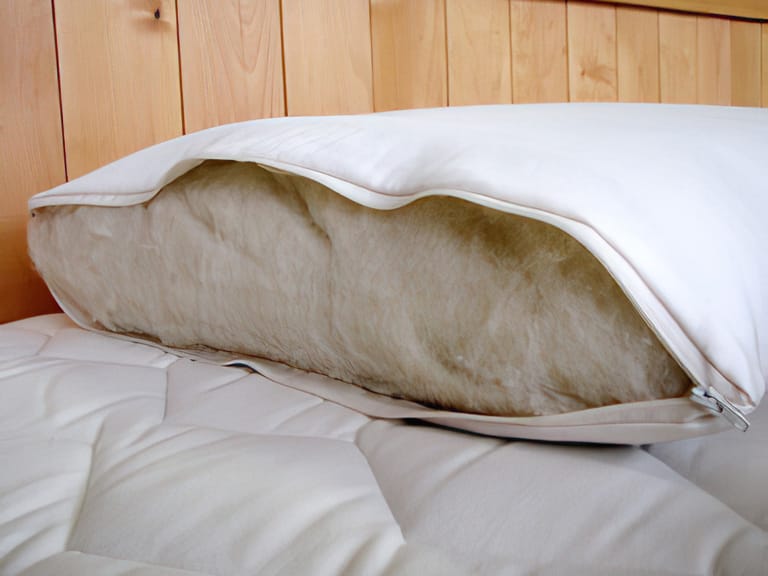Holy Lamb Organics Natural Wool Wrapped Latex Bed Pillow image