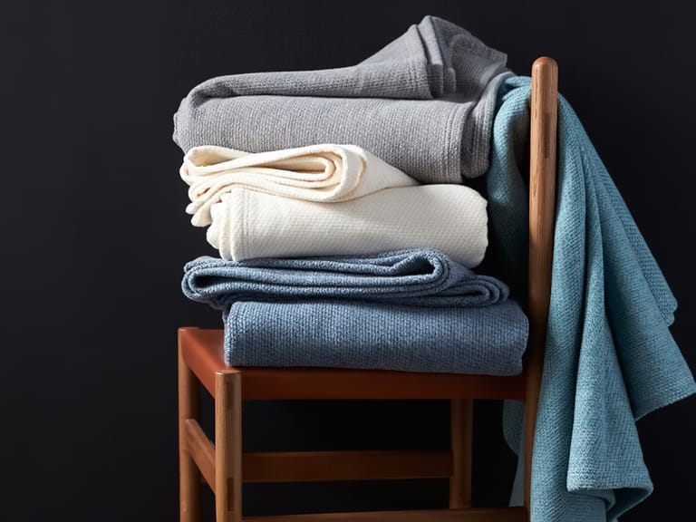 Coyuchi Sequoia Washable Organic Cotton and Wool Blanket image
